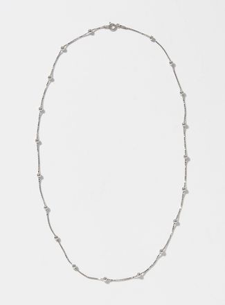 Simons Womens Metallic bead silver chain