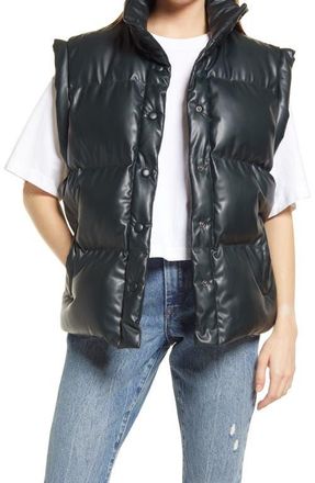 Blank NYC Quilted Faux Leather Puffer Vest in Easy Street at Nordstrom, Size Medium