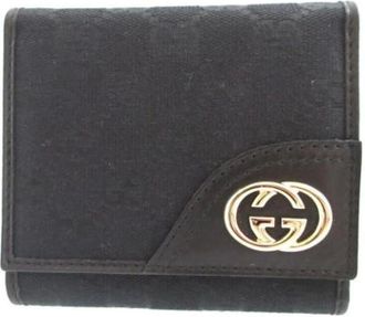 Gucci Pre-owned Wallets, female, Black, Size: ONE SIZE Pre-owned Canvas Wallet