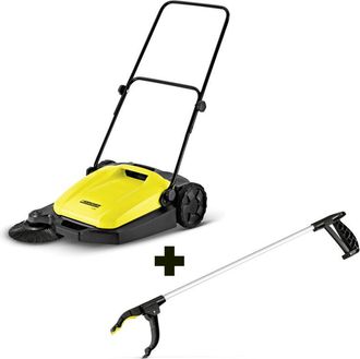 Karcher spazzatrice manuale s 530, larghezza di lavoro di 550 mm, un vano raccolta da 16 l e una spazzola laterale. e adatta per aree a partire da