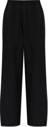 Balenciaga Wol zijden broek met wijde pijpen - Heren - Wijde Broeken - Zwart - M - Wol - Broeken