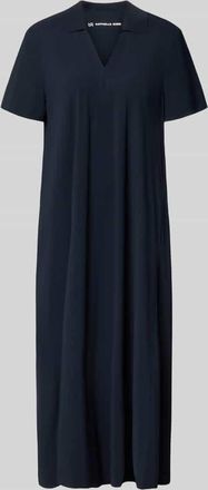 Raffaello Rossi Raffaello Rossi Midikleid mit Strukturmuster und Umlegekragen Modell JOSEPHINA in Marine, Gr&ouml;&szlig;e 32