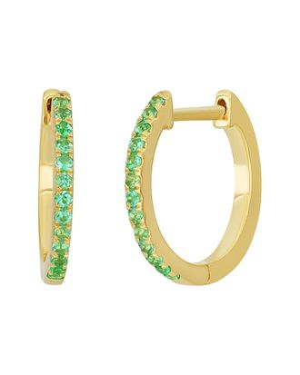 Bony Levy El Mar 18K 0.14 Ct. Tw. 26 Emerald Hoop Earrings