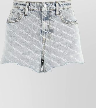 Alexander Wang logo-print denim short shorts