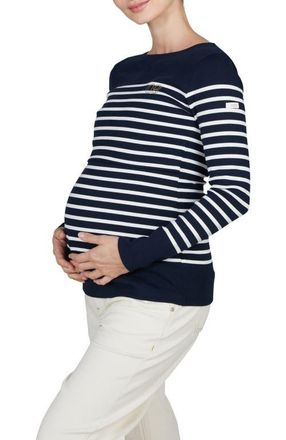 Cache Coeur Benodet Maternity and nursing sailor shirt in Navy/white at Nordstrom, Size X-Large
