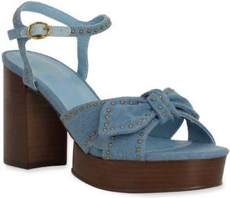 Shushop Etta Studded Platform Sandal in Light Denim at Nordstrom, Size 8.5