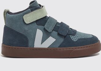 Veja Sneakers alte da bambino in pelle con chiusura a strappo