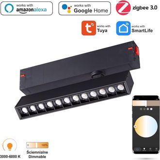 OEM Foco Lineal Led Ajustable Wifi Zigbee De 9 W Para Rieles Magn&eacute;ticos Smart Track 230 V Ca, Regulable De 3000 A 6000 K