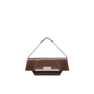 Max Mara Large Clutch In Natural Leather
