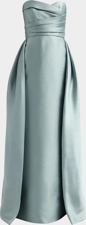 Amsale Mikado Draped Column Gown