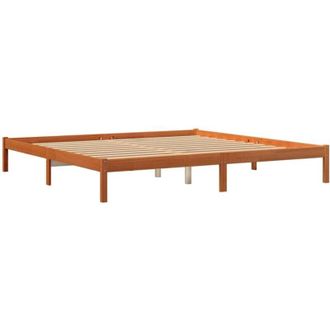 vidaXL Bed Frame without Mattress Wax Brown 200x200 cm Solid Wood Pine vidaXL
