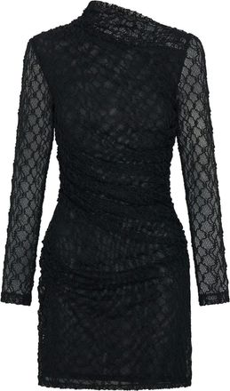 Nicholas Glenda mini-jurk met lange mouwen - Zwart
