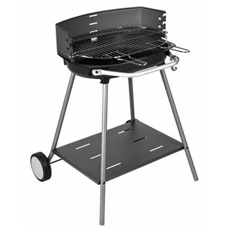 HOME MAISON Barbacoa de carb&oacute;n y le&ntilde;a con plataforma de almacenaje