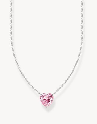 Thomas Sabo Collana argentata con ciondolo a forma di cuore rosa-Argento