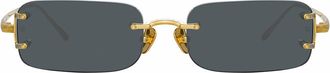 Linda Farrow TAYLOR LFL1131 C1 Womens Sunglasses Gold Size 53