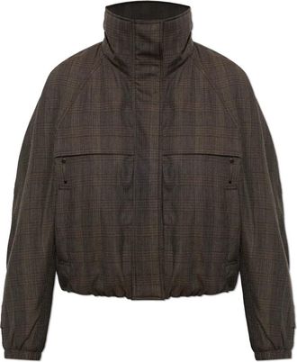Acne Studios Wolmix Geruite Jas - Dames - Zomerjassen - Bruin - XS - Wol - Jassen