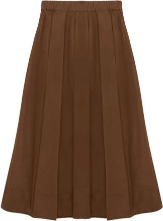 Alpha Studio Maxirok van Taft met Gerimpelde Elastische Tailleband - Dames - Maxi Rokken - Bruin - M - Rokken