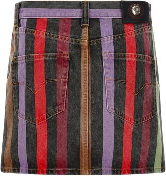 Versace Womens Multicolor Cotton Long Skirt