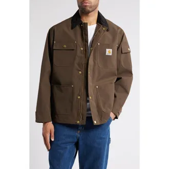 Carhartt Work in Progress Clapton Water Repellent Nylon Jacket in Liberica /Black at Nordstrom, Size Medium