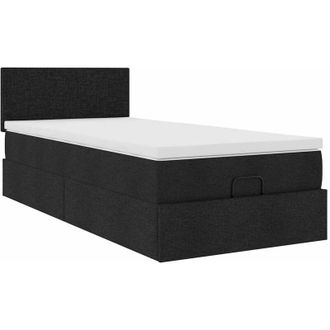 vidaXL Cama Otomana Con Colch&oacute;n Tela Negra 100x200 Cm Vidaxl