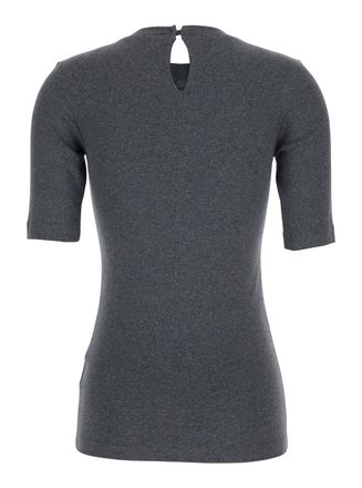 Brunello Cucinelli Womens T-Shirt Round Neck Grey Cotton T-Shirts & Jerseys