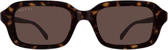 Gucci Sunglasses, unisex, Brown, Size: 50 MM Rectangular Sunglasses