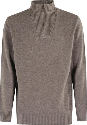 Barbour Klassieke Half Zip Sweater - Heren - Coltruien - Grijs - L - Wol - Truien & Vesten