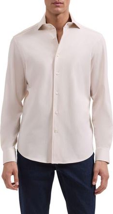 Bugatchi Devon OoohCotton Button-Up Shirt in Almond at Nordstrom, Size Xxx-Large