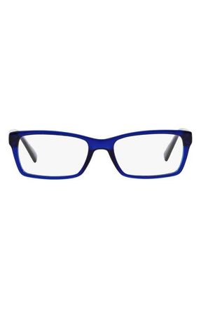 A|X Armani Exchange 53mm Rectangular Optical Glasses in Dark Blue at Nordstrom