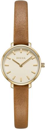 Breda Beverly Leather Strap Watch, 25mm in Gold at Nordstrom