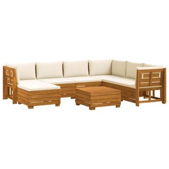 vidaXL Conjunto De Sof&aacute;s De Exterior Con Coj&iacute;n 8 Pieza Marr&oacute;n Vidaxl