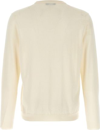 Zanone Crew Neck Cotton Sweater - Cream