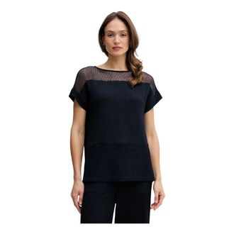 Joseph Ribkoff Tops, Dames, Blauw, L, Polyester, Boxy Top Met Bootnek