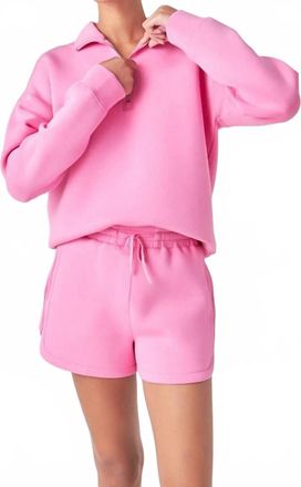 Grey Lab Blair Scuba Sweatshirt And Shorts Set In Pink