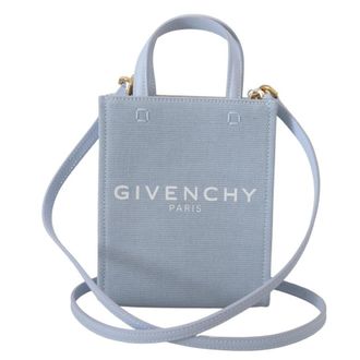 Givenchy Blue Coated Canvas Vertical Cloud Mini Shoulder Bag Cotton