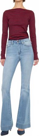 Kancan Roxanne High Rise Flare Jeans In Light Wash