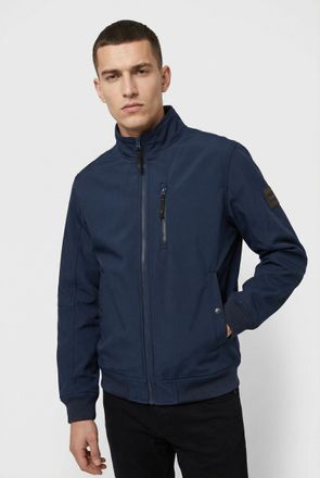 Jack & Jones Plus Size Softshelljacke JJEPARKER SOFTSHELL COLLAR BOMBER SN PLS, Herren, Gr. 4XL, navy blazer, Web, Obermaterial: 100% Polyester, JACK & JONES PLUSSIZE, Jacke