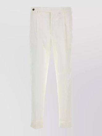 Pantaloni Torino stretch cotton tailored trousers pleats pockets
