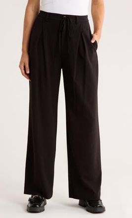 Ellen Tracy Pleated Front Wide Leg Pants in Black at Nordstrom Rack, Size X-Small