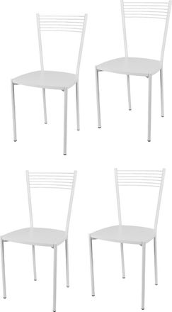 Tommychairs Tommychairs 4 Sillas Elegance Acero Blanco Asiento Madera Blanca