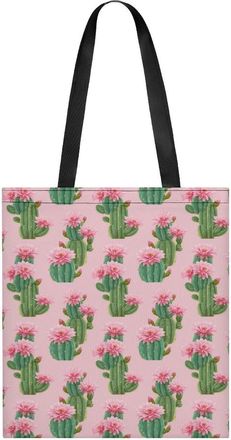 Generic Tropical Cactus Flowers Tote Bag for Women Men Shoulder Bags Purses Pouch Handbags