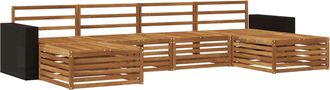 vidaXL Conjunto De Sof&aacute;s De Exterior 6 Uds. Madera De Acacia S&oacute;lida Vidaxl