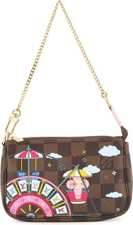 Louis Vuitton Damier Damier Canvas Ebene Pink Pochette (Pre-Owned)