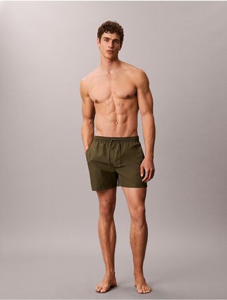 Calvin Klein Mens Icon Logo Drawstring 5 Swim Shorts - Green - 2XL
