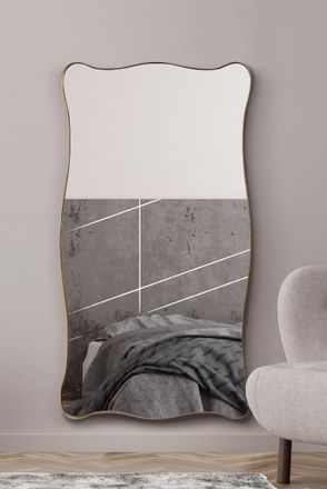 MirrorOutlet New Gold Metal Rectangular Wall Mirror 71 X 39 (180CM X 100CM) | Size: 1 Pack