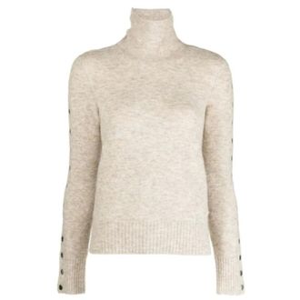 Isabel Marant Isabel Marant, Turtlenecks, female, Beige, Size: M Beige Turtleneck Pullover with Long Sleeves