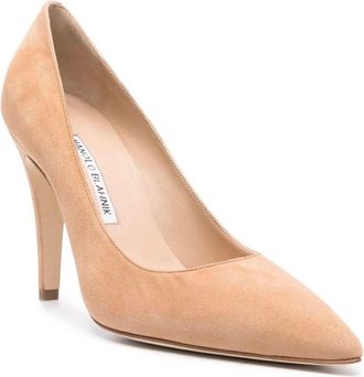 Manolo Blahnik Womens Nelirapla Heels In Brown Suede
