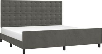 vidaXL Vidaxl - Estructura Cama Sin Colch&oacute;n Terciopelo Gris Oscuro 200x200 Cm