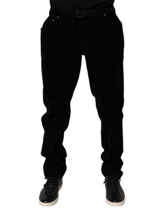 Dolce & Gabbana Mens Slim Fit Denim Jeans Black Cotton Viscose Elastane