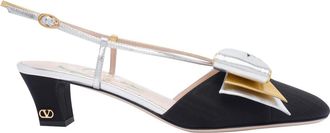 Valentino Garavani Slingback Decollete Bowow In Moire Tissue